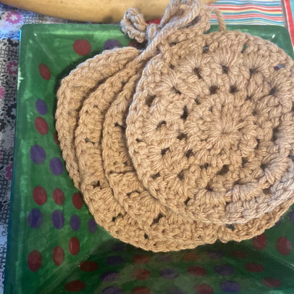 Set of 4 Hand crocheted coaster